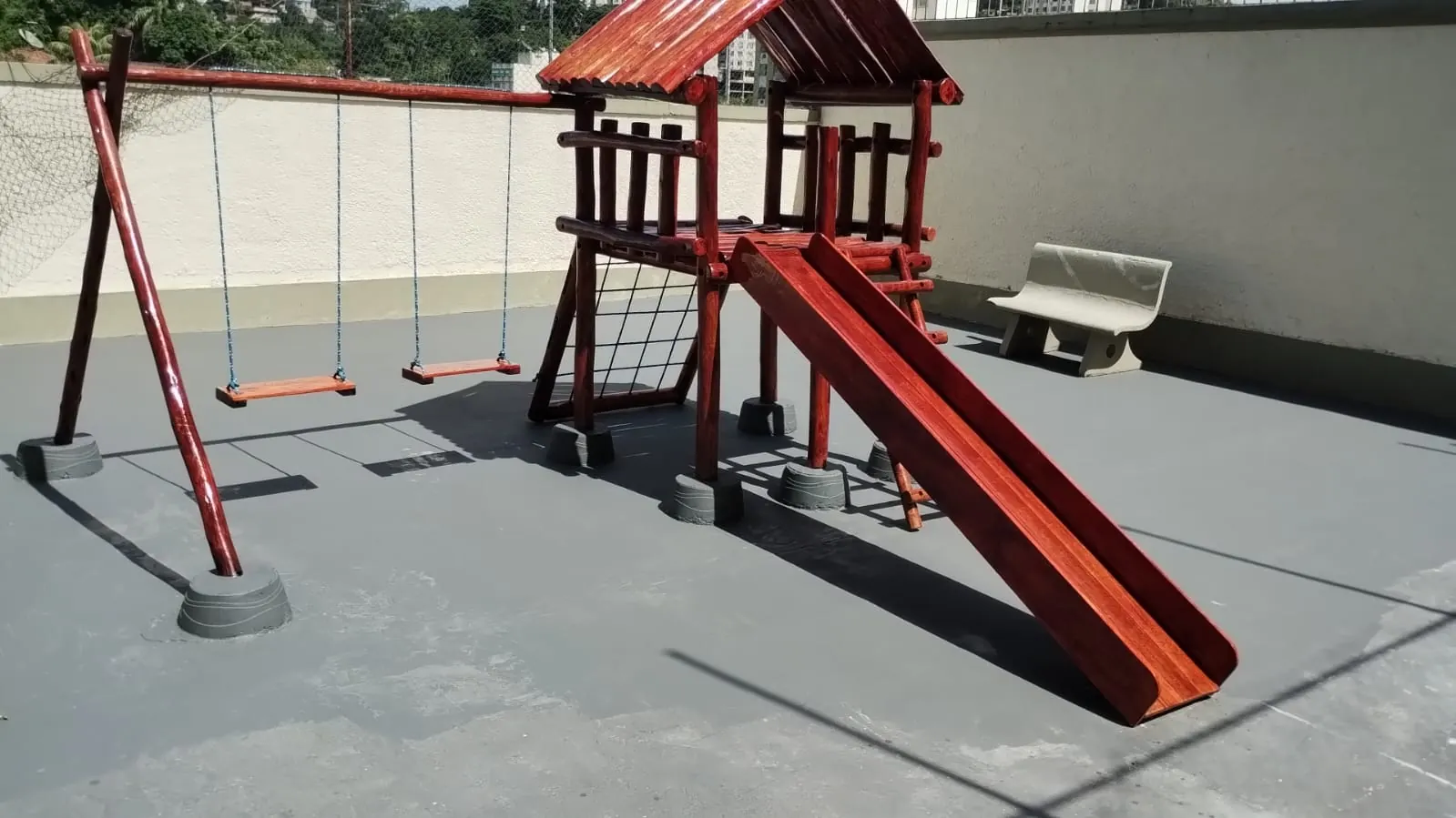 Projeto 3D banco de jardim para playground